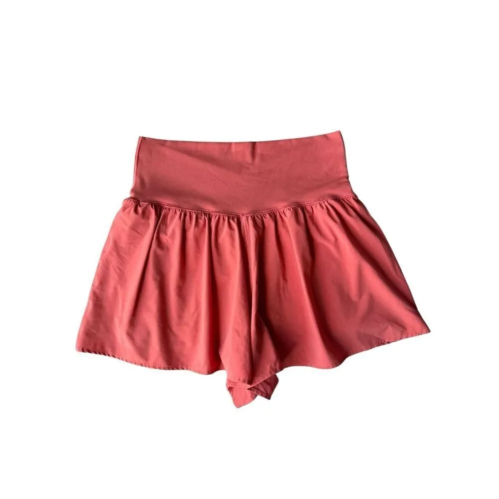 OFFLINE By Aerie Real Me Crossover Flowy Shorts In Coral Orange Size M